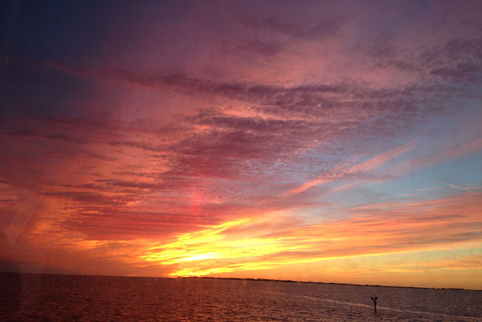 scenic view of fort myers beach bay and gulf from excursion boat