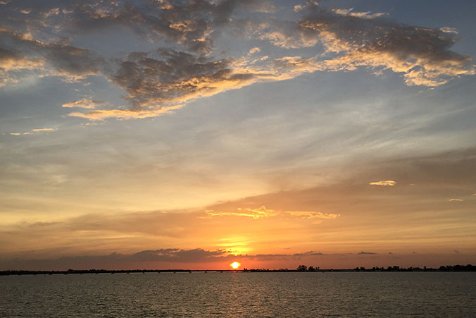 scenic view of fort myers beach bay and gulf from excursion boat