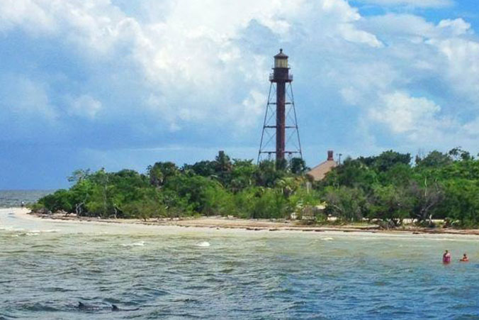 scenic view of fort myers beach bay and gulf from excursion boat